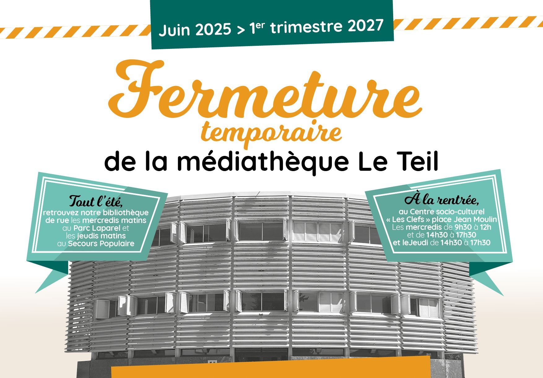 bandeau fermeture mediatheque